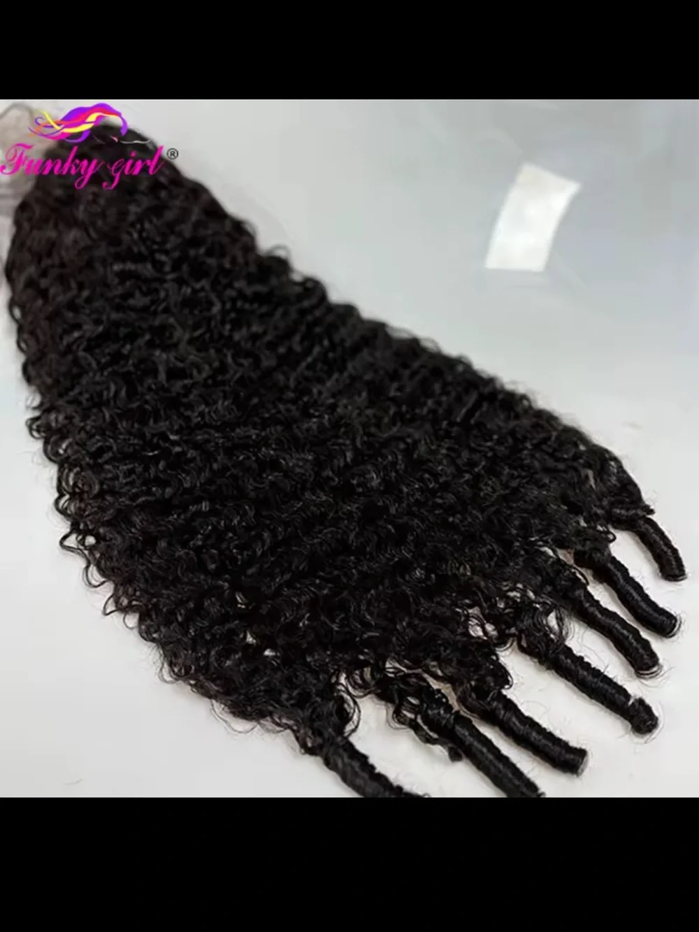 Funky Girl HD Lace Front Curly Human Hair Wig - Natural Black